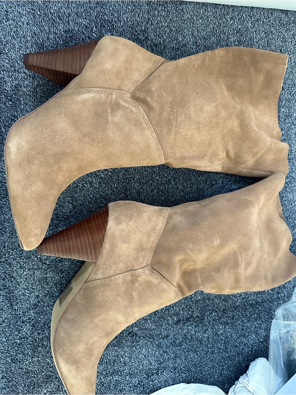 Women's Tan Suede Pointed Toe Ankle Boots
